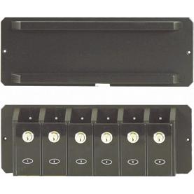 Cue rack for 6 cues, black, with lock